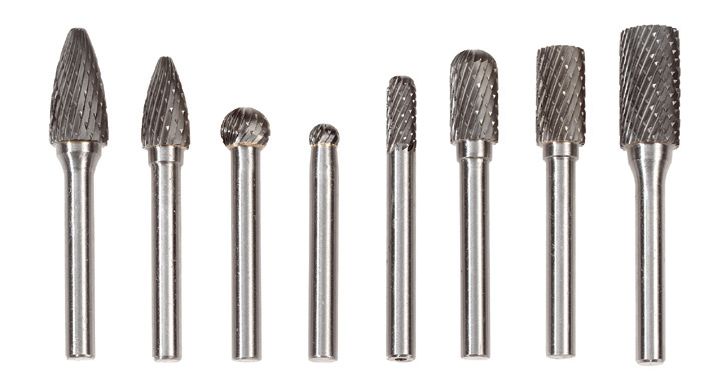 Set 5 Frese Rotative Metallo Duro - Gambo 6mm, Taglio 10mm - Per Legno, Incisione E Intaglio - Foto 2