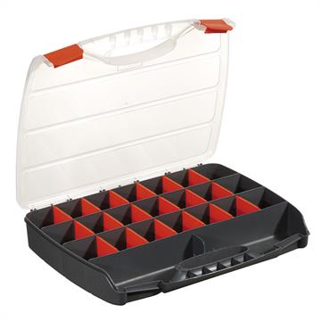 RACK WITH 4 PLASTIC TOOL ORGANIZER BOXES - C313