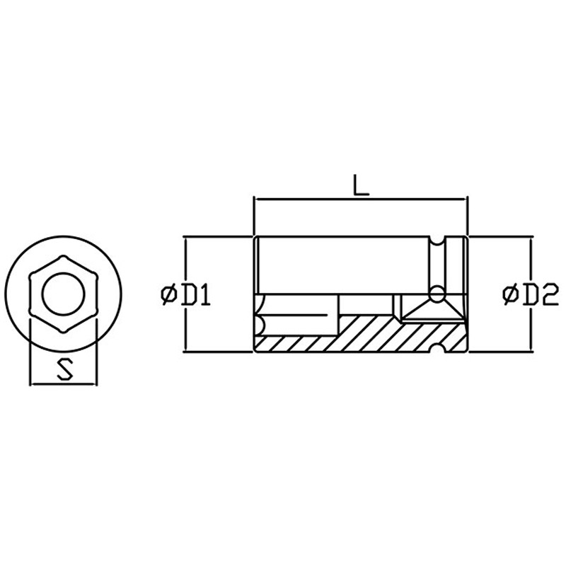 STANDARD IMPACT SOCKET BI4E2N019 Impact sockets Socket wrenches